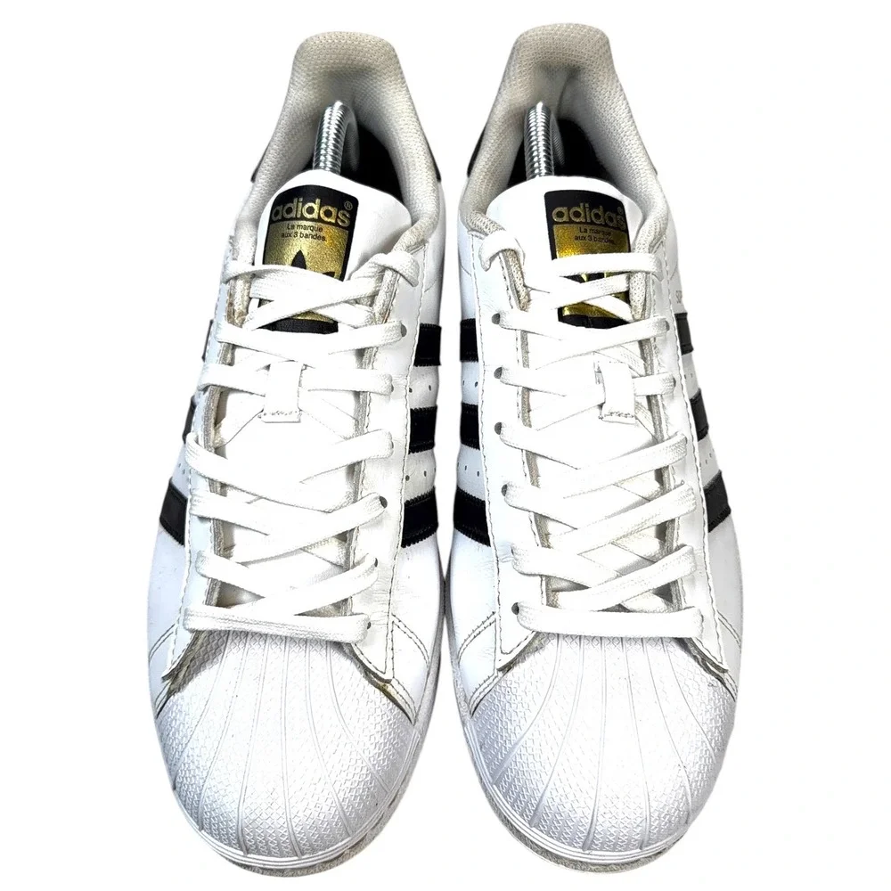 Adidas Superstar Men 8.5 White Black Leather Shell Toe Sneakers C77124